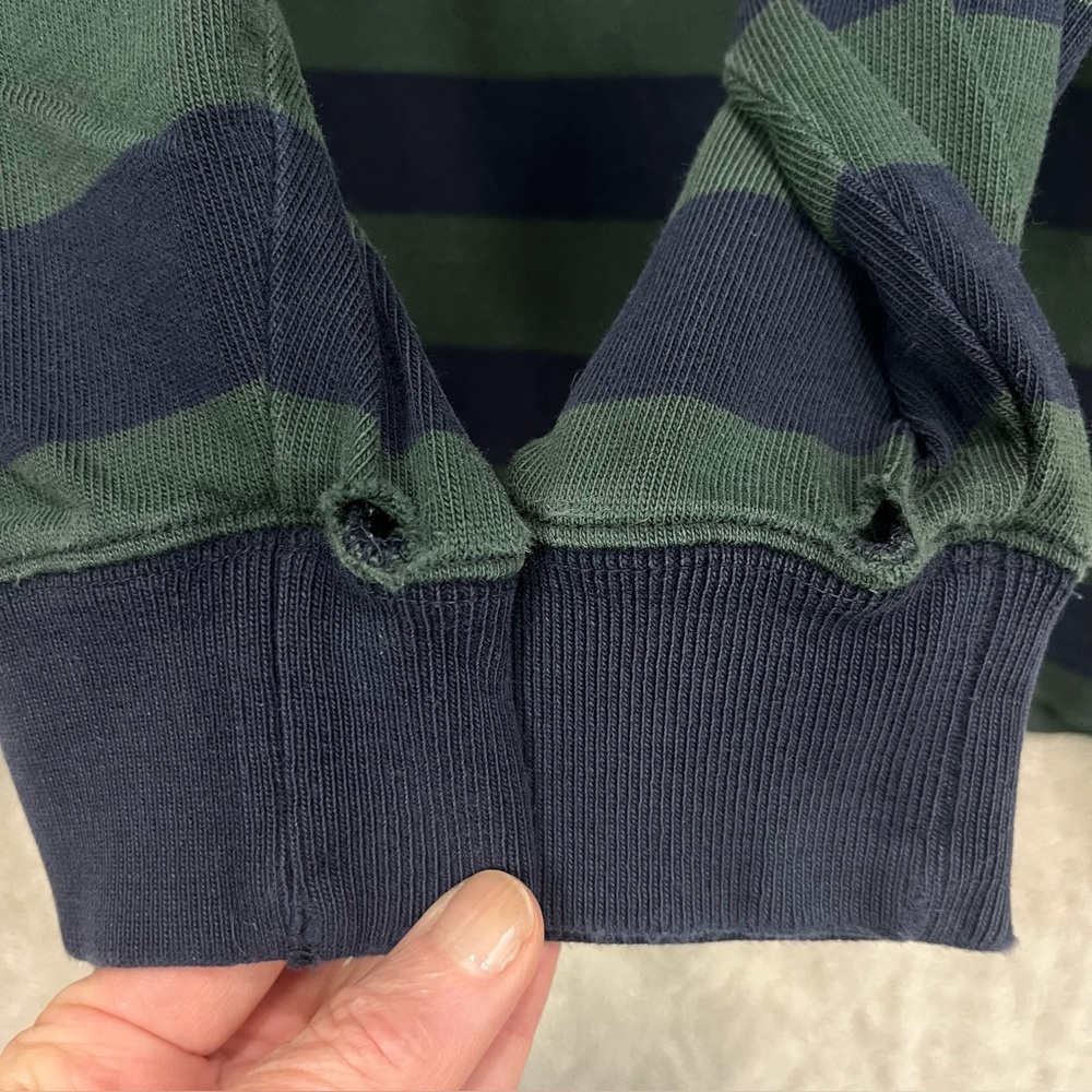 Vintage Mens Polo Ralph Lauren Rugby Striped Shirt Plaid Collar Prep Preppy XL - Picture 6 of 14